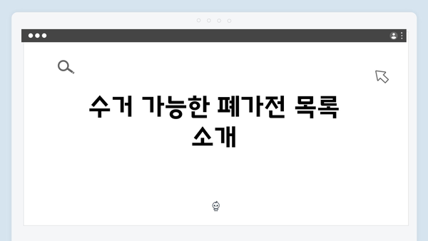 2025년 최신 폐가전 무료수거 서비스 안내서