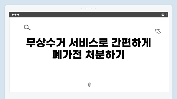 환경을 지키는 폐가전 재활용, 무상수거 서비스 활용법