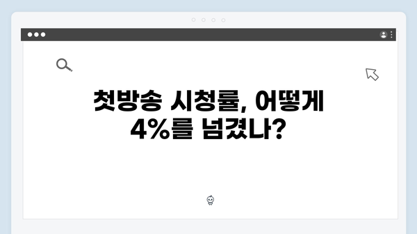 사랑은 외나무다리에서 첫방송 총정리 - 시청률 4% 돌파한 비결