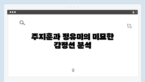 연못가 대치로 드러난 주지훈·정유미의 감정선 집중 탐구!