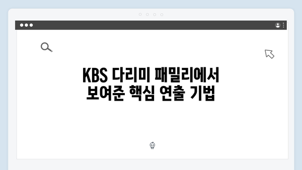 KBS 다리미 패밀리 17화 분석 - 연출력의 진가