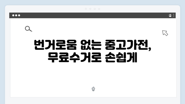 중고가전 처리 고민? 무료수거로 해결!