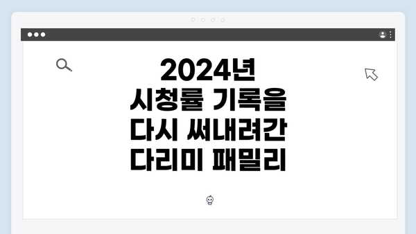 2024년 시청률 기록을 다시 써내려간 다리미 패밀리