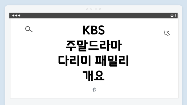 KBS 주말드라마 다리미 패밀리 개요