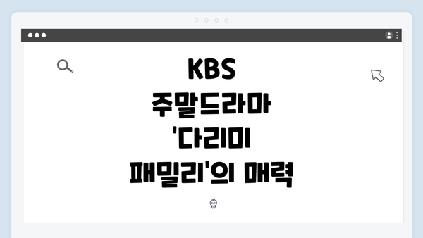 KBS 주말드라마 '다리미 패밀리'의 매력