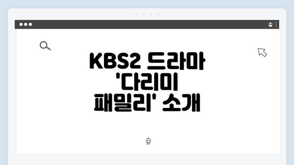 KBS2 드라마 '다리미 패밀리' 소개