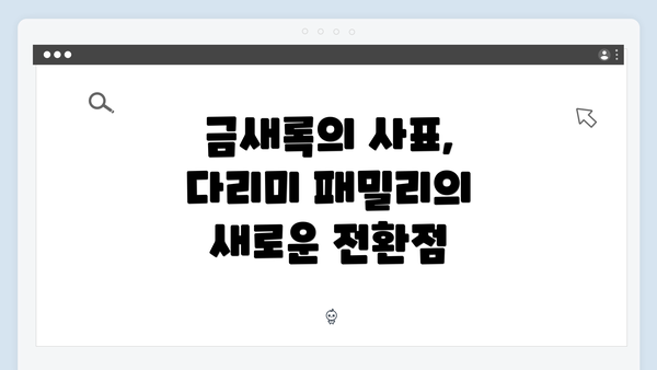 금새록의 사표, 다리미 패밀리의 새로운 전환점