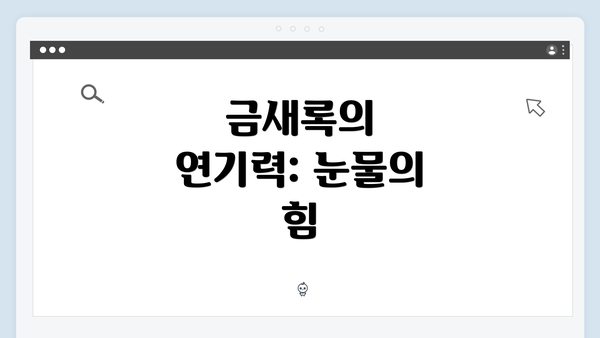 금새록의 연기력: 눈물의 힘