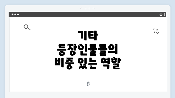 기타 등장인물들의 비중 있는 역할