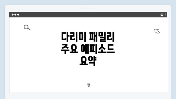 다리미 패밀리 주요 에피소드 요약