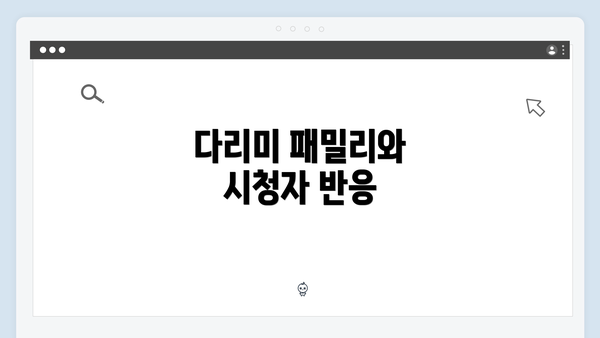 다리미 패밀리와 시청자 반응