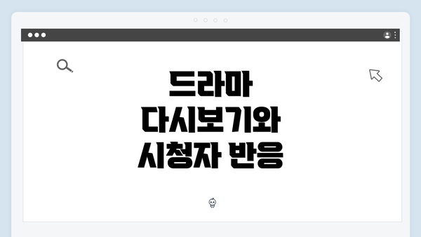 드라마 다시보기와 시청자 반응