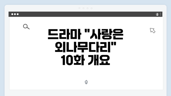드라마 "사랑은 외나무다리" 10화 개요
