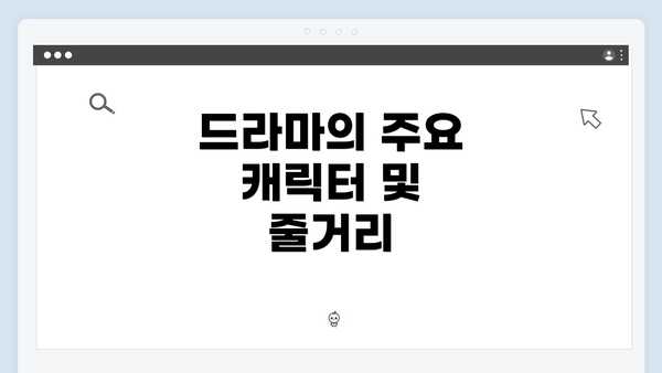 드라마의 주요 캐릭터 및 줄거리