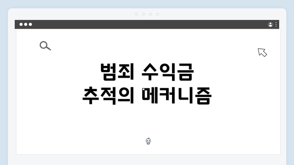 범죄 수익금 추적의 메커니즘