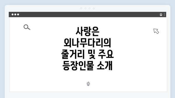 사랑은 외나무다리의 줄거리 및 주요 등장인물 소개