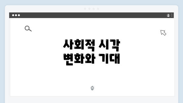 사회적 시각 변화와 기대