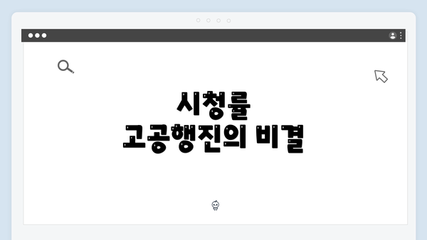 시청률 고공행진의 비결