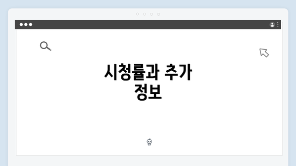시청률과 추가 정보