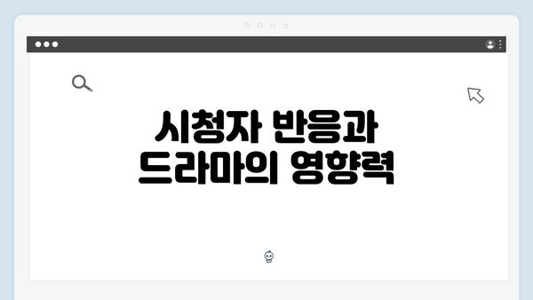 시청자 반응과 드라마의 영향력