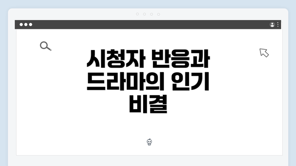 시청자 반응과 드라마의 인기 비결
