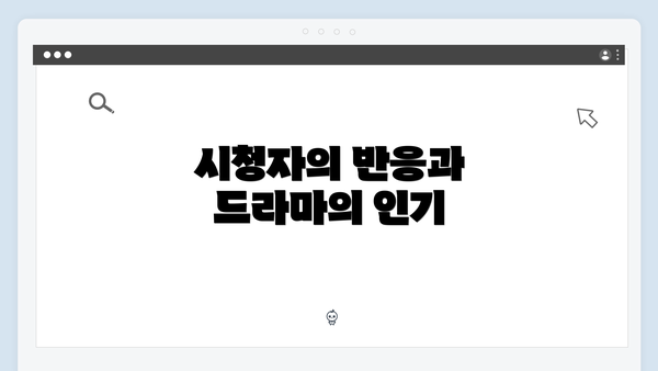 시청자의 반응과 드라마의 인기