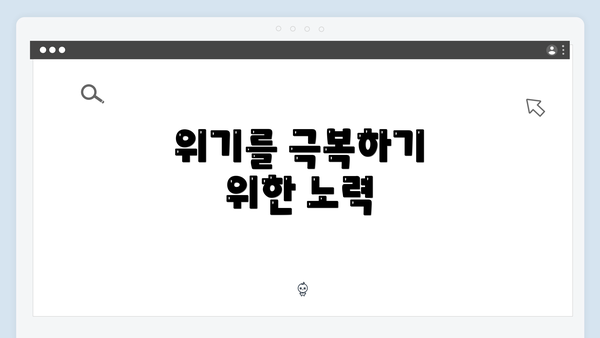 위기를 극복하기 위한 노력