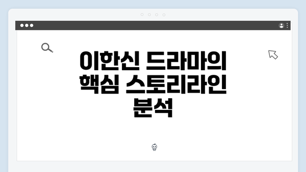 이한신 드라마의 핵심 스토리라인 분석