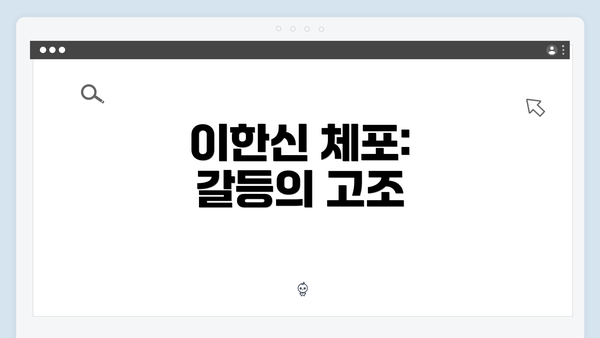 이한신 체포: 갈등의 고조