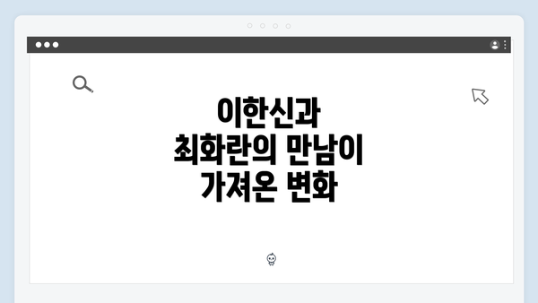 이한신과 최화란의 만남이 가져온 변화