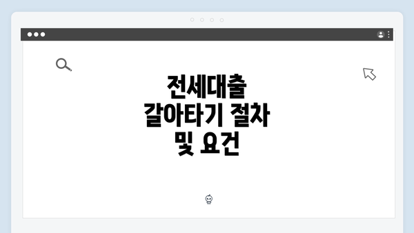 전세대출 갈아타기 절차 및 요건