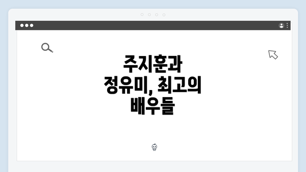 주지훈과 정유미, 최고의 배우들