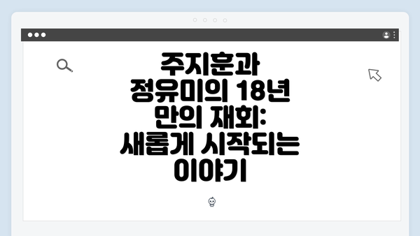 주지훈과 정유미의 18년 만의 재회: 새롭게 시작되는 이야기