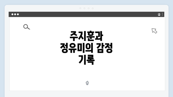주지훈과 정유미의 감정 기록