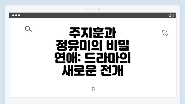 주지훈과 정유미의 비밀 연애: 드라마의 새로운 전개
