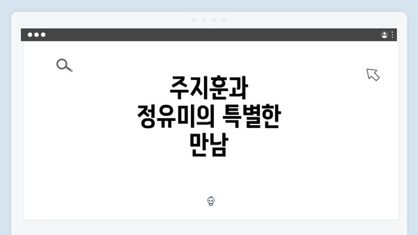 주지훈과 정유미의 특별한 만남