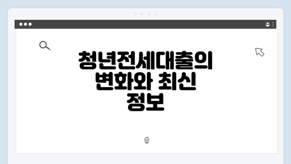 청년전세대출의 변화와 최신 정보
