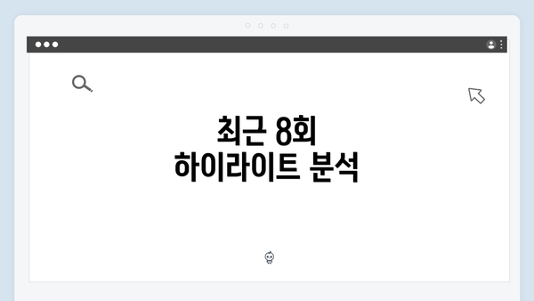 최근 8회 하이라이트 분석