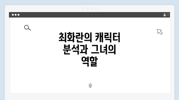 최화란의 캐릭터 분석과 그녀의 역할