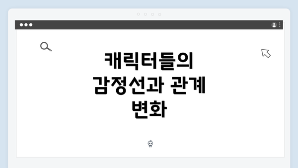 캐릭터들의 감정선과 관계 변화