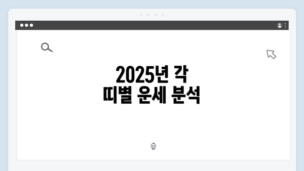 2025년 각 띠별 운세 분석
