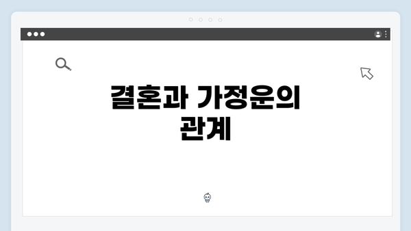 결혼과 가정운의 관계