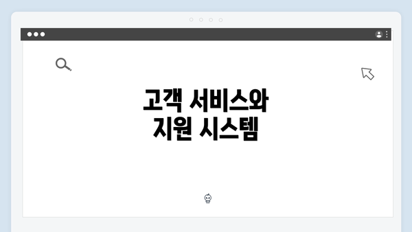 고객 서비스와 지원 시스템