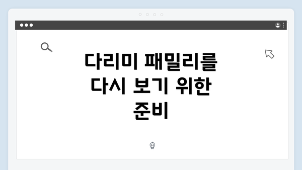 다리미 패밀리를 다시 보기 위한 준비