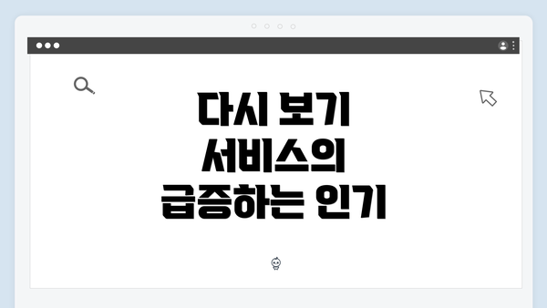 다시 보기 서비스의 급증하는 인기