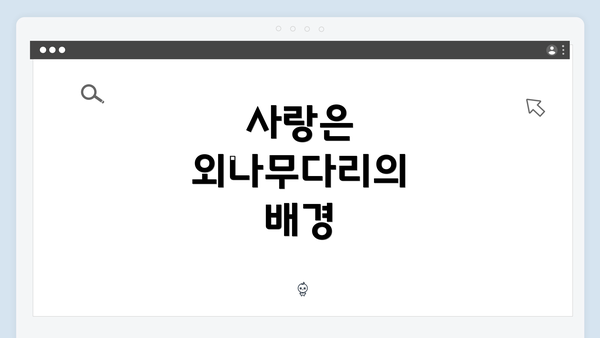 사랑은 외나무다리의 배경