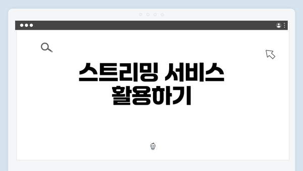 스트리밍 서비스 활용하기