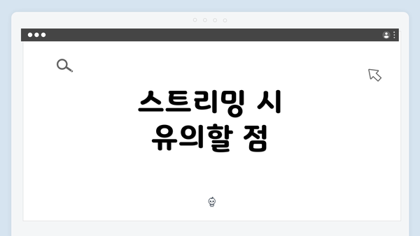스트리밍 시 유의할 점