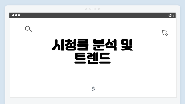 시청률 분석 및 트렌드