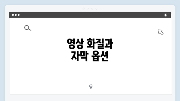 영상 화질과 자막 옵션